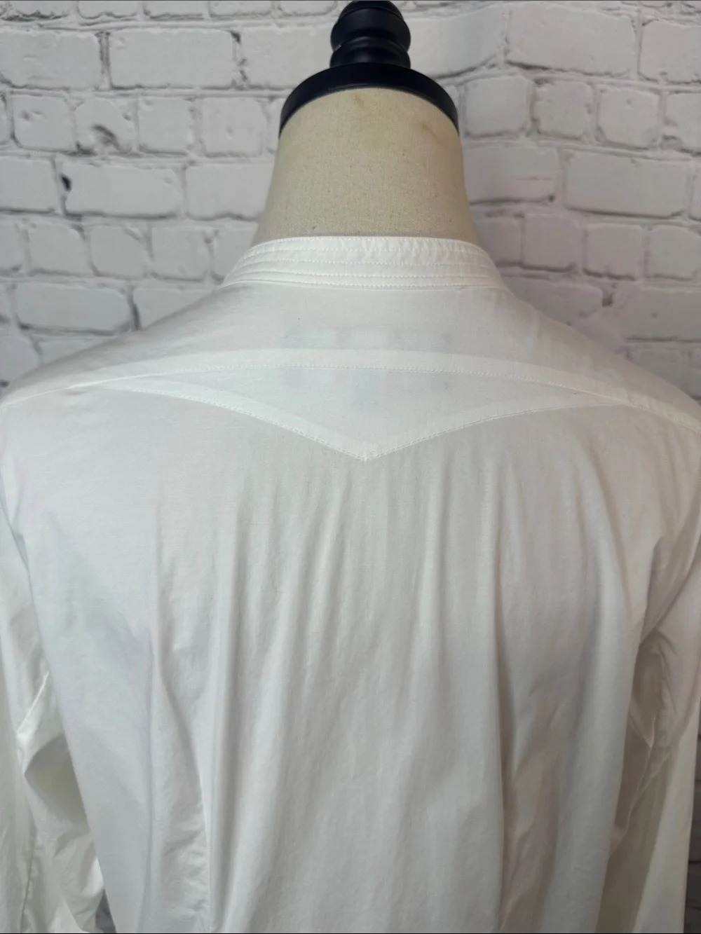 Paule Ka Paris White Beaded Embellished Tunic Blouse Cotton Size 44 US 12